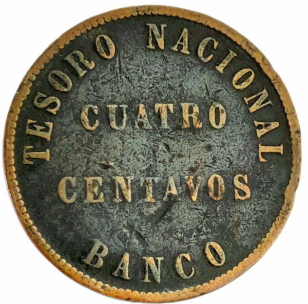 Producto - Confederación Argentina 4 Centavos 1854 CJ#1.2.2 (A5-R4) -VF
