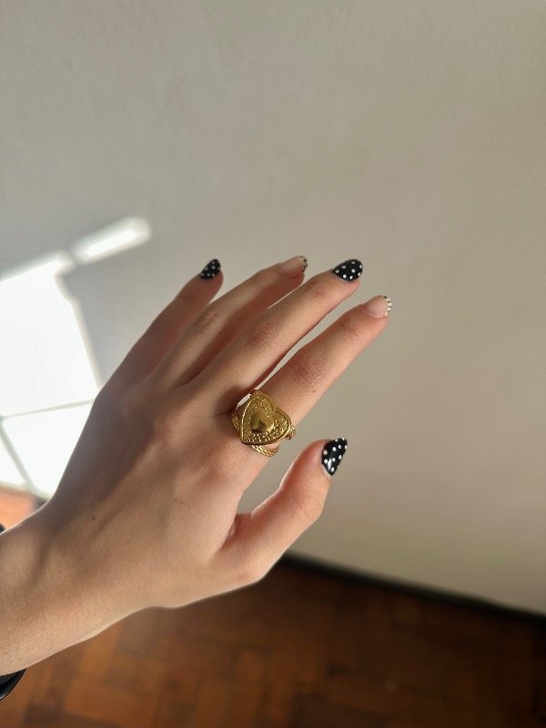 Producto - Anillo Opal Acero dorado
