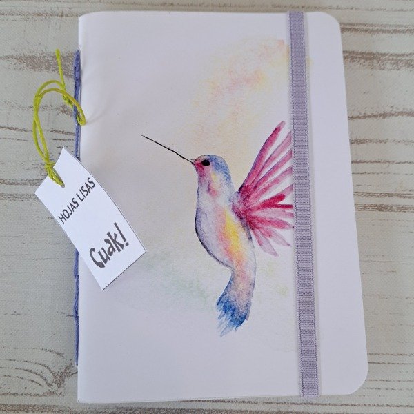 Producto - Libreta A6 Colibrí hojas lisas