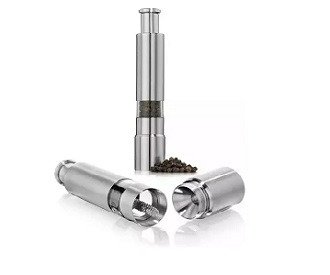 Producto - Molinillo De Pimienta Pimentero A Piston Acero Inox 14 Cm Color Gris