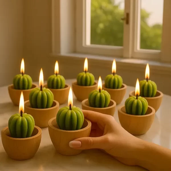 Producto - Vela - Cerámica - Cactus - Pack x 10 Unid.