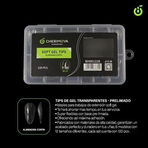 Producto - TIPS SOFT GEL  ALMENDRAS CORTA PRELIMADOS CHERIMOYA