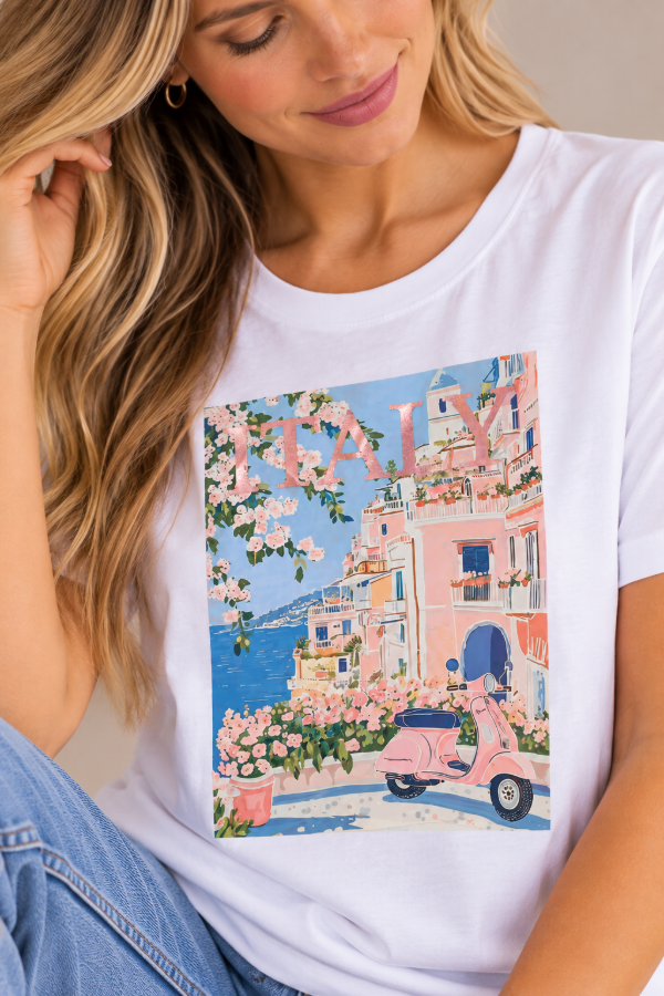 Producto - Remera de Mujer Italia de Algodón Estampada - KRONE - 1