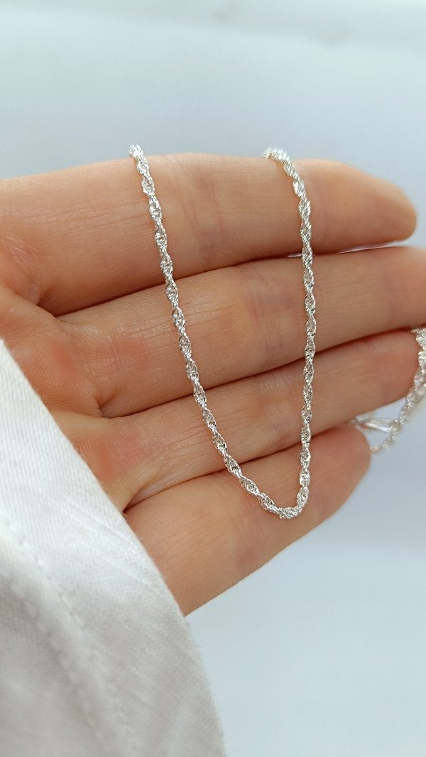 Producto - Cadena tourbillon brillante plata italiana - 1