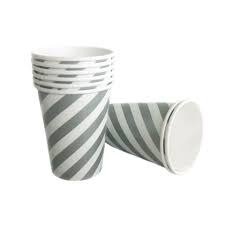 Producto - vaso polipapel 240cc blanco y plateado x8u.