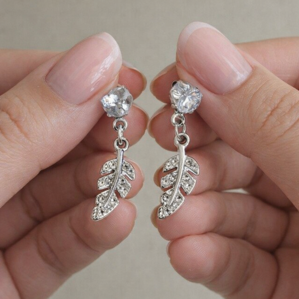 Producto - Aros Pluma con Brillantes