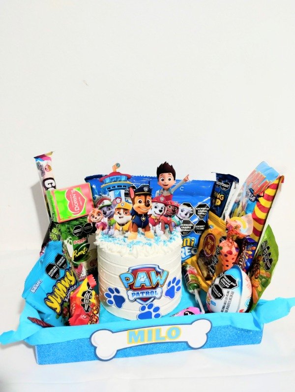 Producto - Desayuno paw Patrol personalizado con golosinas infantiles