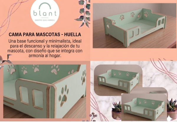Producto - Camita Rustica Puma para perros y gatos-blant - 3