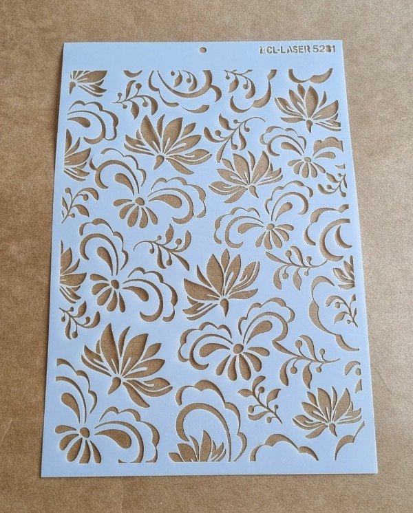 Producto - St 5281 de 20x30 cm Stencil Fondo Flores