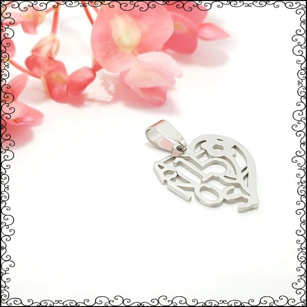Producto - Dije 15 años corazón con flor