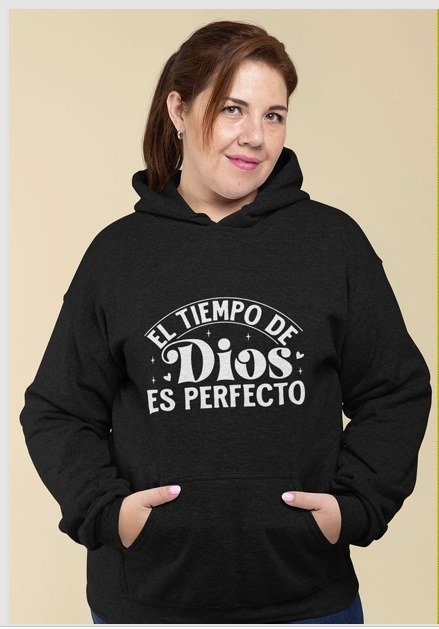 Producto - Buzo canguro y capucha El tiempo de Dios TALLE L/M