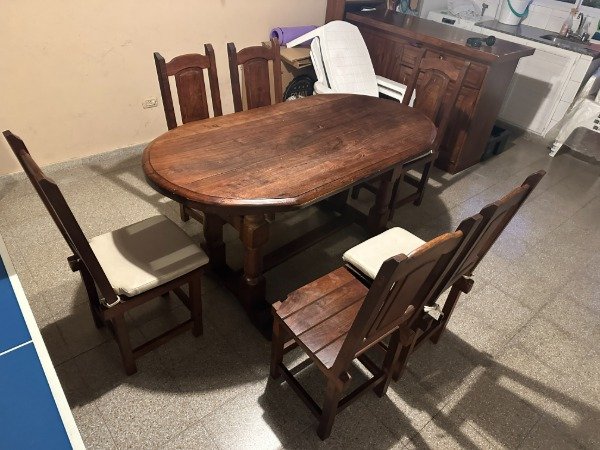 Producto - MESA DE ALGARROBO 174x88 C/ 6 SILLAS. PRECIO POR TODO #12077