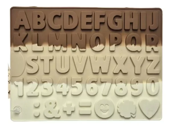 Producto - MOLDE SILICONA LETRAS Y NUMEROS PLANOS
