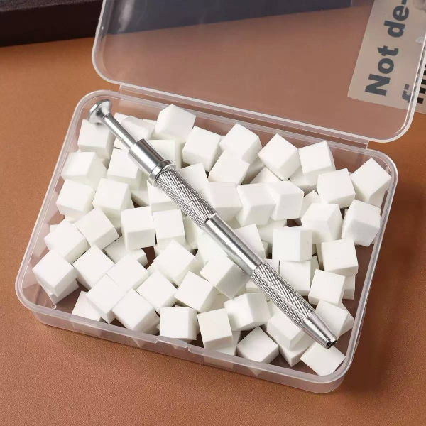 Producto - Kit pinza + 100 esponjitas para difuminar uñas