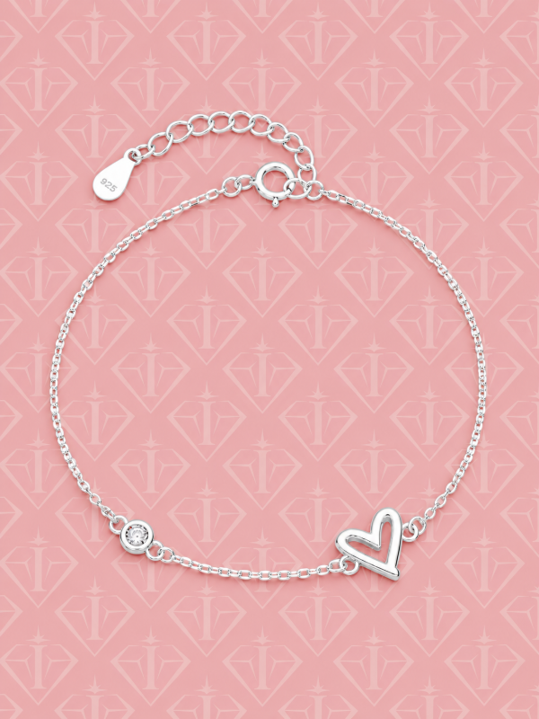 Producto - Pulsera corazón calado y susano - 0