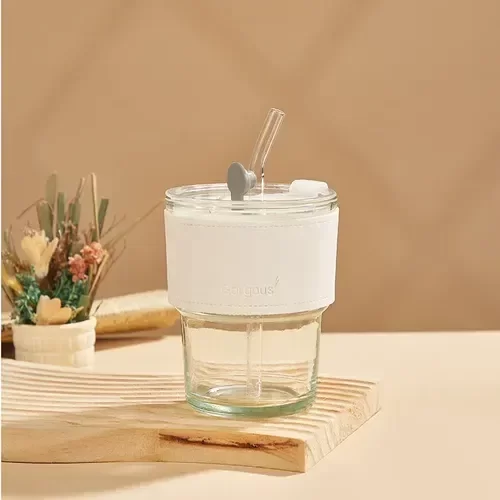 Producto - Vaso de vidrio con banda ecocuero