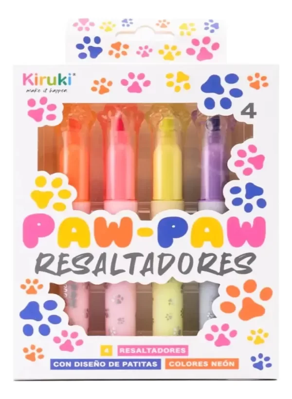 Producto - Resaltador neon patitas x 4 Kiruki