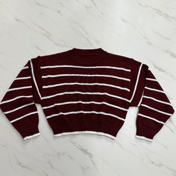 Producto - Sueter Tejido Acrilico Bordo Rayado
