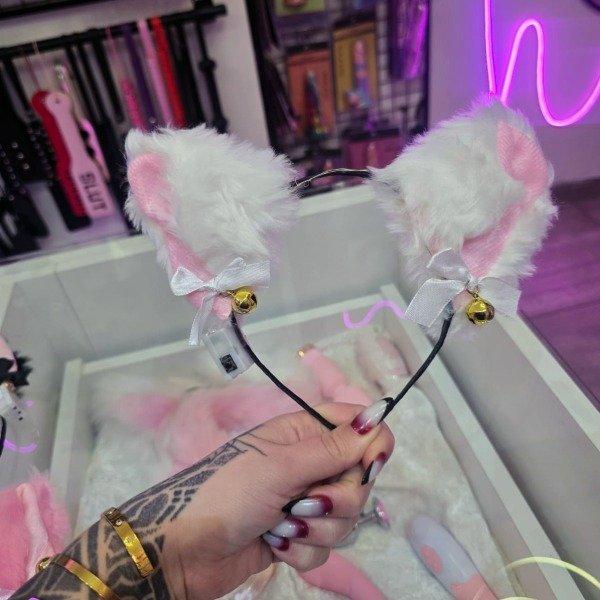 Producto - Orejitas Kitty Bell (rosa/blanco/negro) - 2