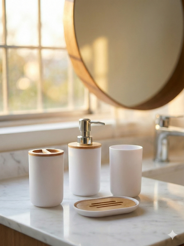 Producto - SET BAÑO 4 PIEZAS BEIGE