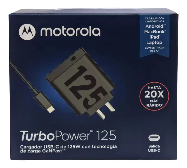 Producto - Cargador TurboPower Motorola ORIGINAL 125W Con Cable C A C