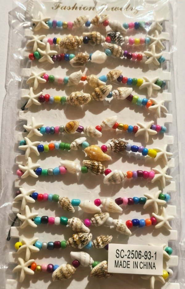 Producto - Pulsera/tobillera caracoles regulables x unidad