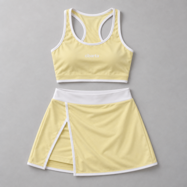 Producto - Conjunto top y pollera short modelo SET MSL amarillo - 0
