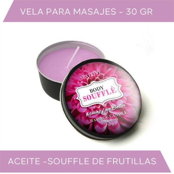 Producto - Vela para masajes - Candle Souffle Strawberries 30gr