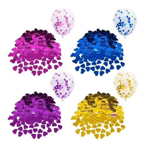 Producto - CONFETTI METALIZADO CORAZON 1.5 CM X 20GR PACK X 1  (ELEGIR PRODUCTO.)