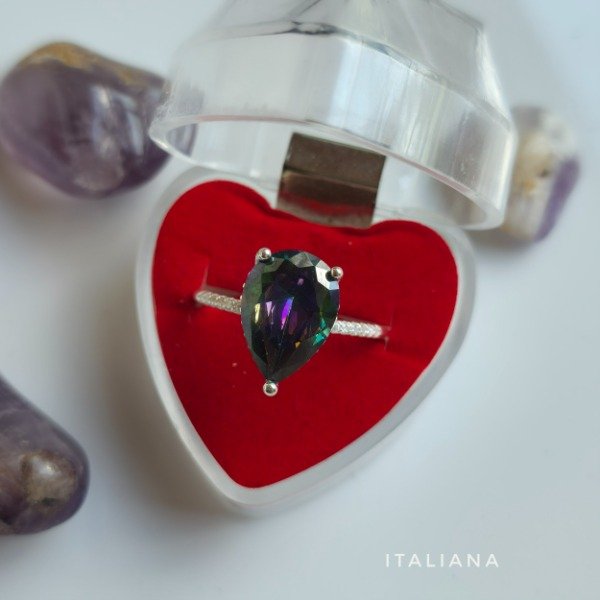 Producto - Anillo italiano gota tornasolada oscura