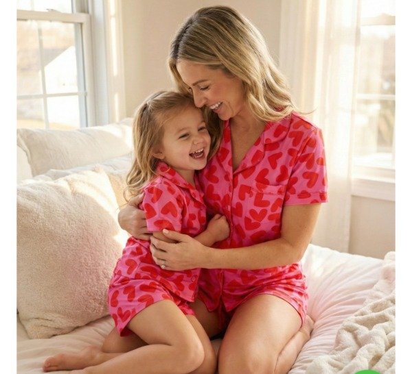 Producto - Camisero rosa c/ corazones rojos kids