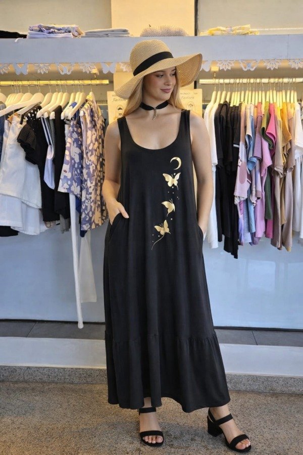 Producto - VESTIDO CON ESTAMPA NEGRO