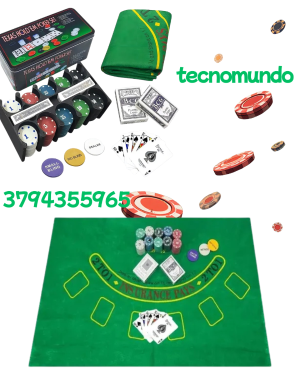 Producto - set de poker fichero texas holdem 200 fichas cartas y paño