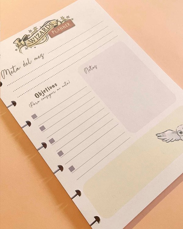 Producto - Repuesto Planner mensual - Harry Potter