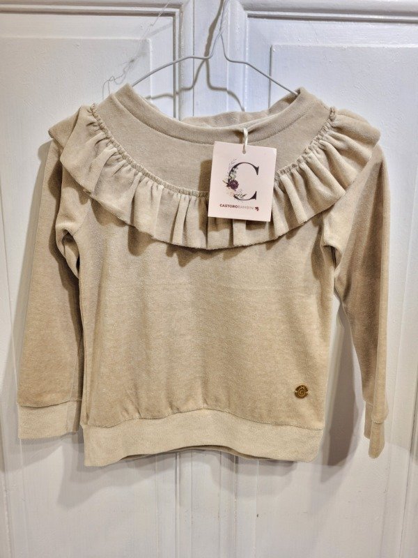 Producto - Buzo CASTORO beige volados plush Nuevo C/etiq Talle 4 años - PRECIO: 27X