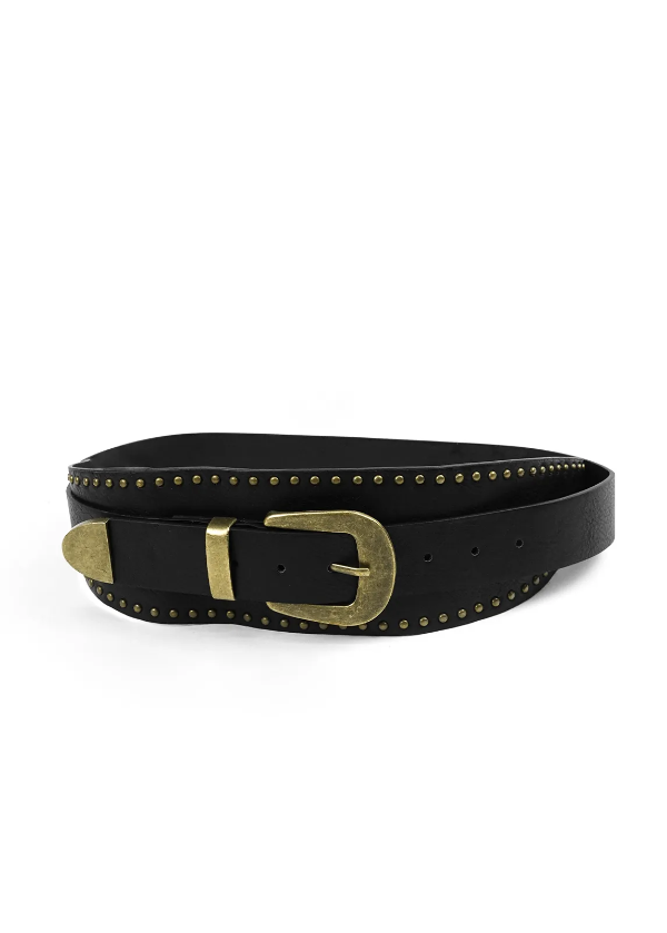 Producto - Cinturón-faja cuero P.u tachas Bronce