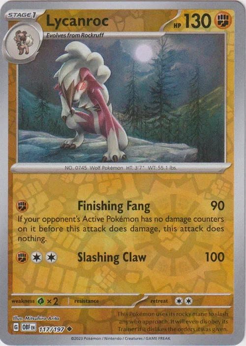 Producto - Lycanroc - 117/197 - Obsidian Flames - Reverse Holo
