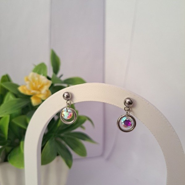Producto - Aros Pasante Círculos Tornasolados - Código: 000331 - 0