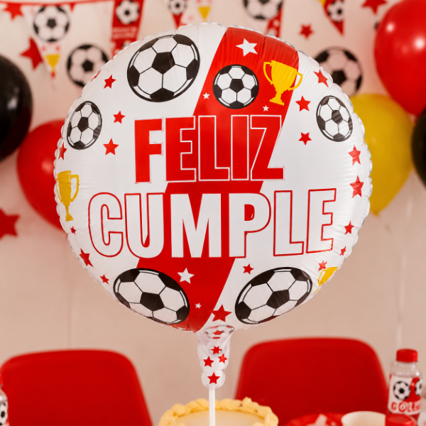 Producto - GLOBO 22" (56cm) FELIZ CUMPLE (ROJO Y BLANCO)