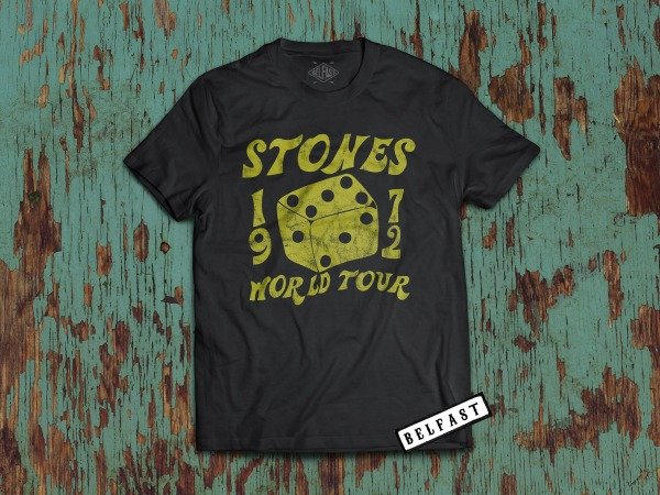 REMERA ROLLING STONES TUMBLING DICE VINTAGE PRINT