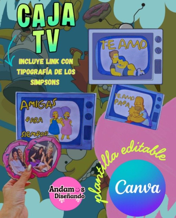 Producto - CAJA TV DE FOTOS EDITABLE DE LOS SIMPSONS