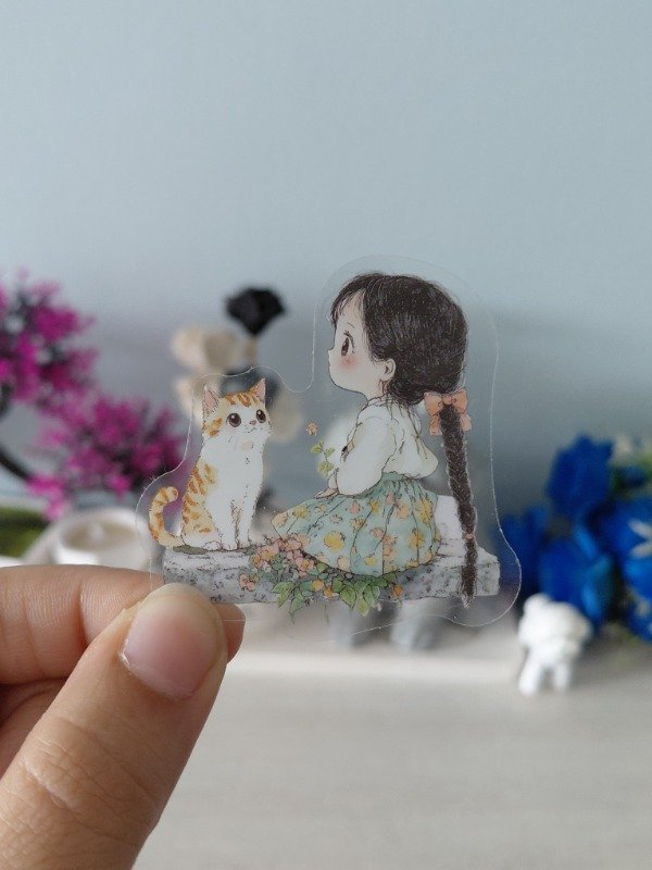 Producto - Stickers para journaling y scrapbooking en PET "Infancia con mascotas" 0538