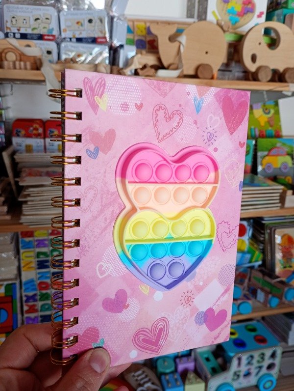 Producto - Cuaderno POP-IT. Tapa dura, espiral metálico, hojas ralladas A5. ROSA. - 3
