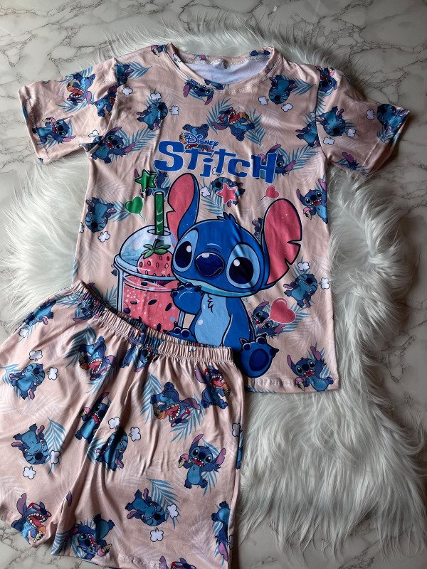 Producto - Pijama animado corto de modal soft FULL PRINT - Stitch