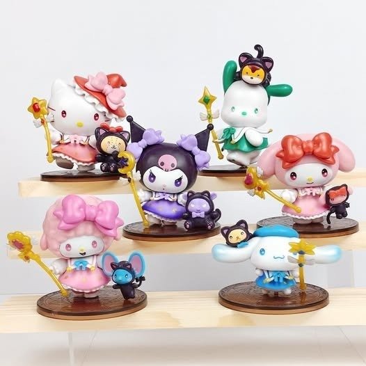 Producto - Figura Sanrio con varita - Sanrio (ingrese para elegir) 8 cm aprox