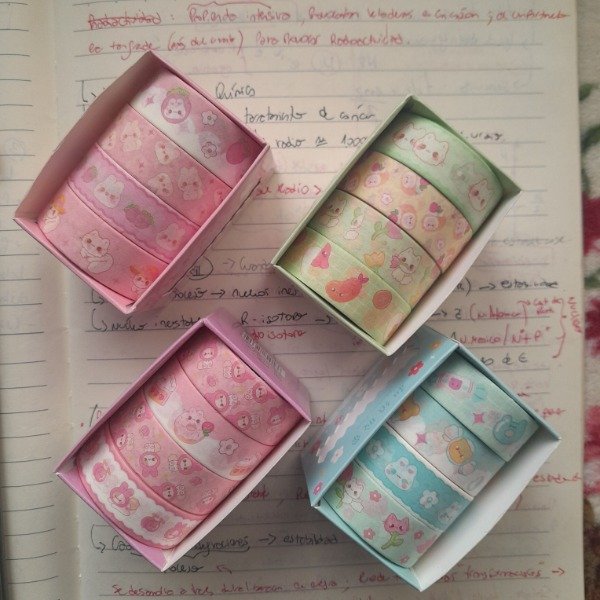 Producto - Caja de washi tape x 4 und. Modelo "Jelly bunny/cat"
