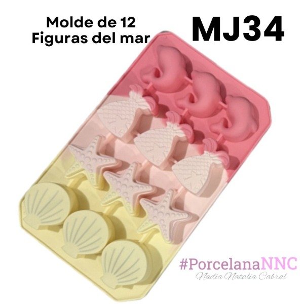 Producto - Molde de 12 Figuras del mar MJ34