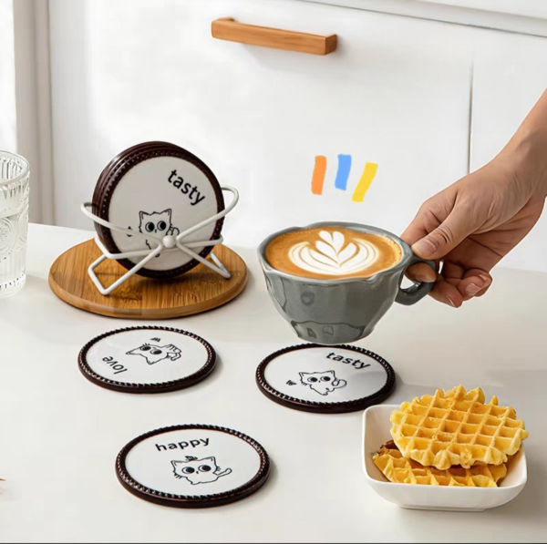 Producto - Set x6 Posa Vaso Cerámica Gatito