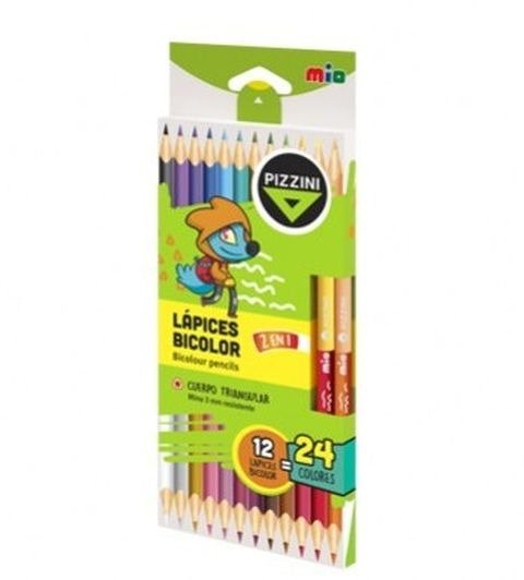 Producto - LAPIZ BICOLOR TRIANGULAR LARGO CAJA X12 PIZZINI