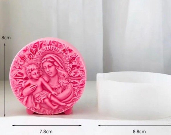 Producto - MOLDE SILICONA CIRCULAR VIRGEN C/ JESUS - 1